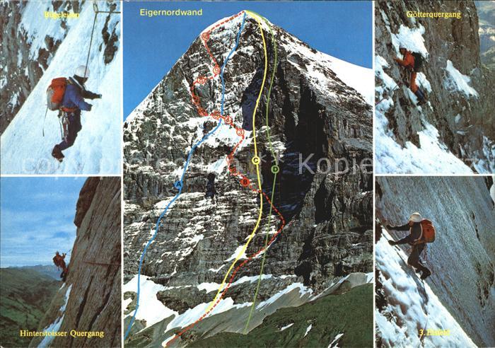 Klettern Bergsteigen Eigernordwand Route Goetterquergang