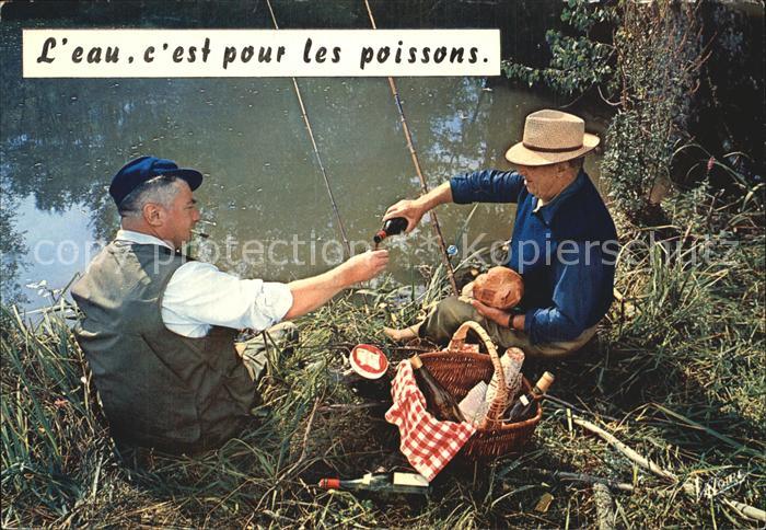 Angelsport Angler Picknick Wein