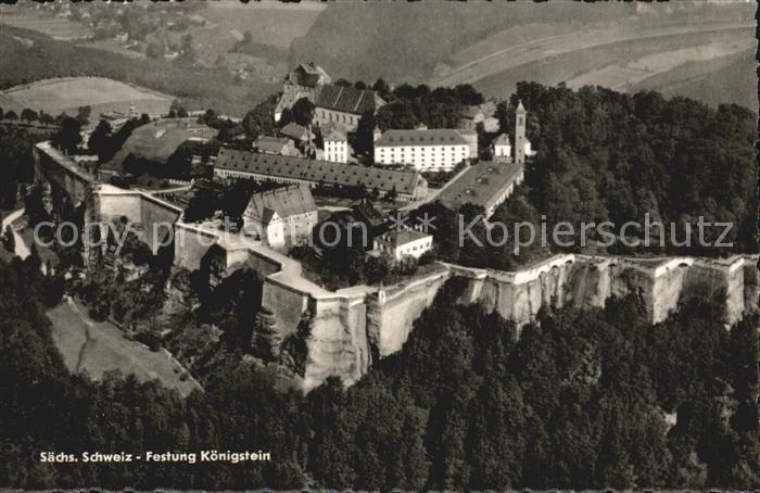 Saechsische Schweiz Festung Koenigstein Fliegeraufnahme