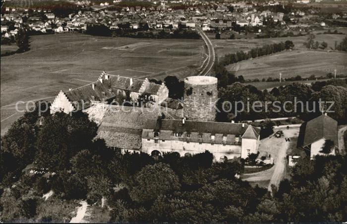 Saaleck Schloss Saaleck mit Hammelburgblick Fliegeraufnahme
