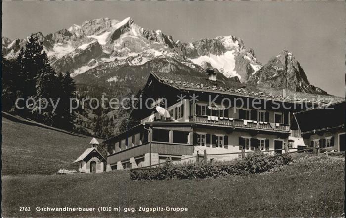 GARMISCH-PARTENKIRCHEN Bayern Berggasthof Gschwandtnerbauer mit Zugspitz Gruppe