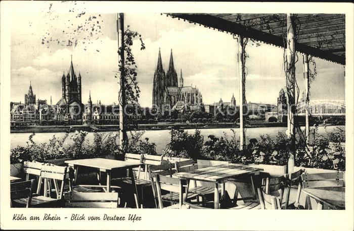 Koeln Rhein Blick vom Deutzer Ufer