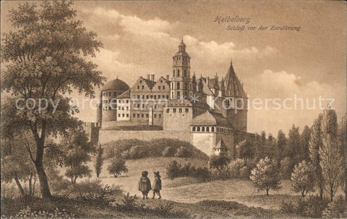 Heidelberg Neckar Schloss vor der Zerstoerung