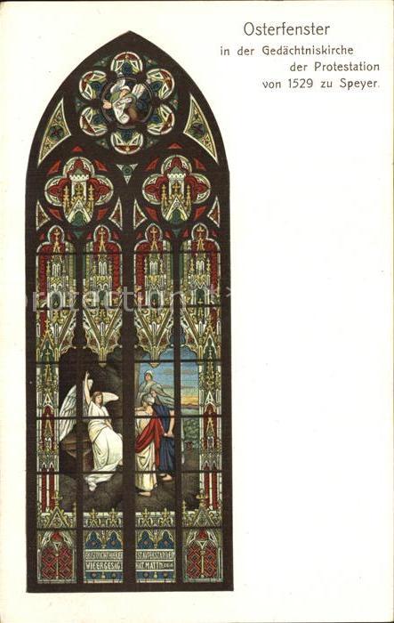 Speyer Rhein Osterfenster in der Gedaechniskirche der Protestation