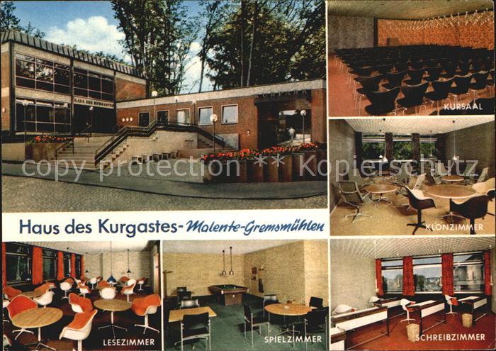 Malente-Gremsmuehlen Haus des Kurgastes Kursaal Kloenzimmer Lese Spiel und Schre