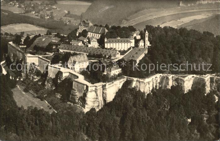 Saechsische Schweiz Festung Koenigstein Fliegeraufnahme