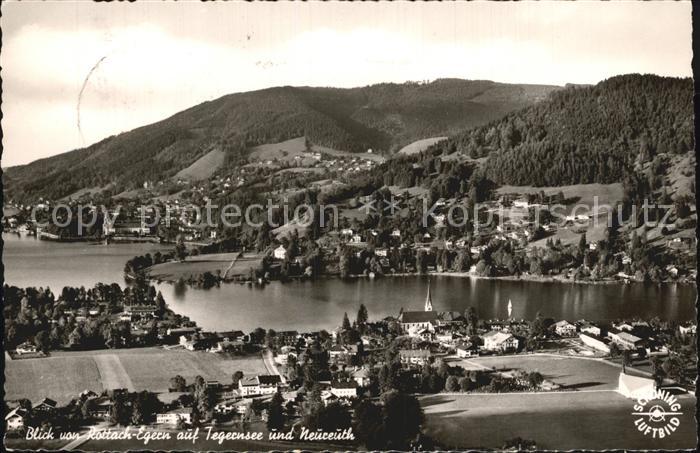 Rottach-Egern mit Tegernsee und Neureuth Fliegeraufnahme