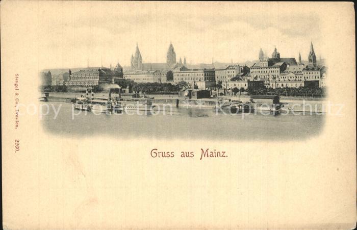 Mainz Rhein Teilansicht Rheinquai