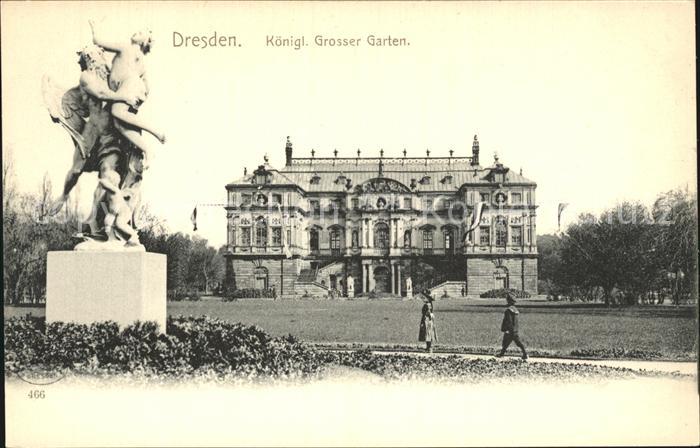 DRESDEN Elbe Koenigl Grosser Garten Skulptur