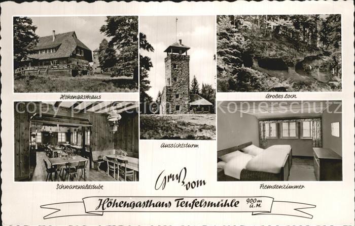 Loffenau Bad Herrenalb Hoehengasthaus Grosses Loch Aussichtsturm Schwarzwaldstub