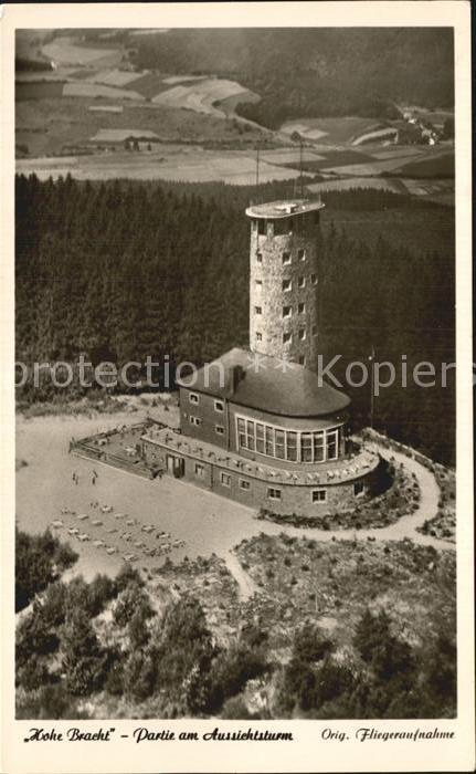Kirchhundem Hohe Bracht Aussichtsturm Original Fliegeraufnahme