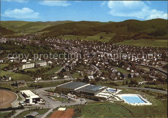 Bad Berleburg Hallenbad Wellenfreibad Fliegeraufnahme