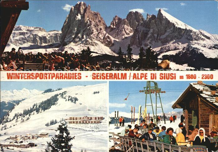Seiser Alm Dolomiten Wintersportparadies Berggasthaus Dolomiten