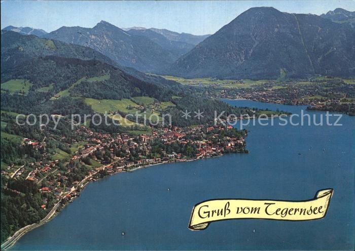 Tegernsee Bayern mit Wallberg Fliegeraufnahme