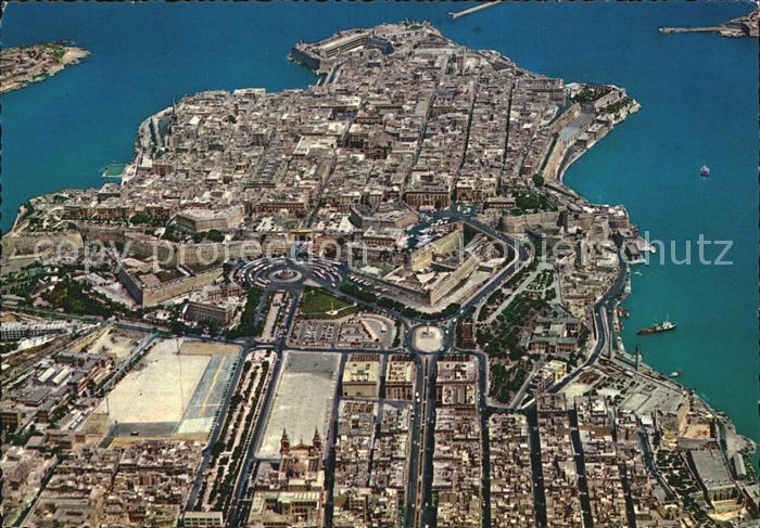 Malta Valletta and Floriana Granaries Fliegeraufnahme