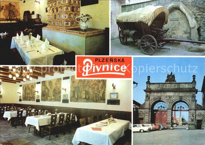 Plzen Pilsen Plzenska Pivnice Speisesaal Planwagen Tor