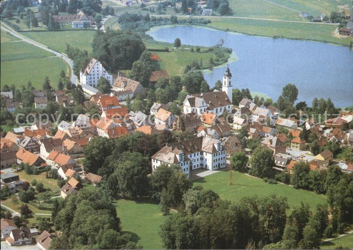 Kisslegg Zellersee Neues und Altes Schloss Pfarrkirche Fliegeraufnahme