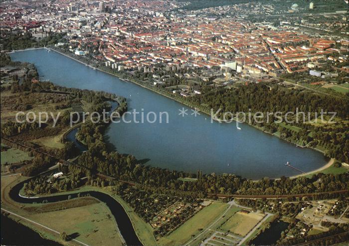 HANNOVER  CITY Stadt mit Maschsee Fliegeraufnahme