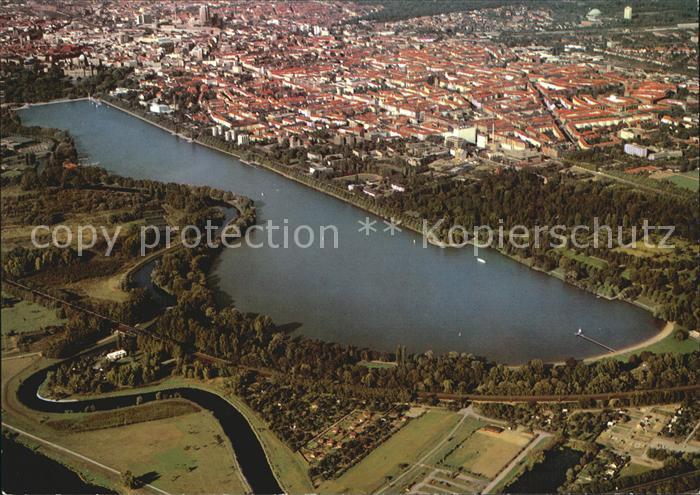HANNOVER  CITY Stadt mit Maschsee Fliegeraufnahme