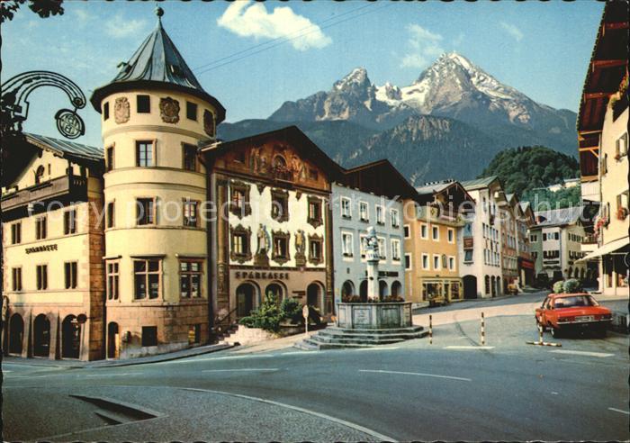 BERCHTESGADEN Bayern Marktplatz mit Watzmann