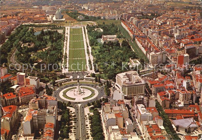 Lisboa Park Eduard VII and Liberty Avenue Fliegeraufnahme