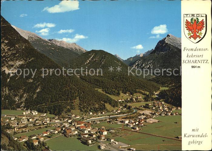 Scharnitz mit Karwendelgebirge Fliegeraufnahme
