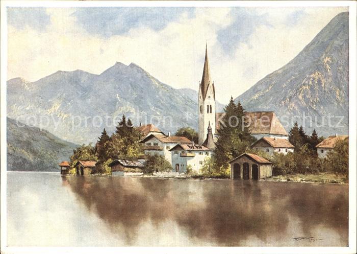 Egern Tegernsee Teilansicht mit Kirche
