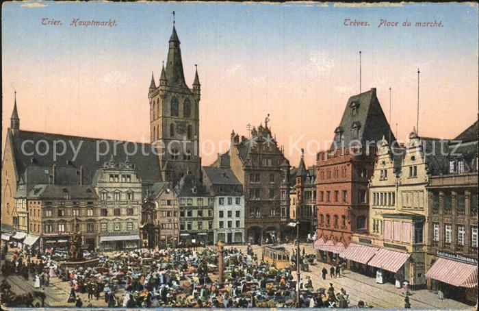 TRIER  CITY Hauptmarkt Kirche Rathaus