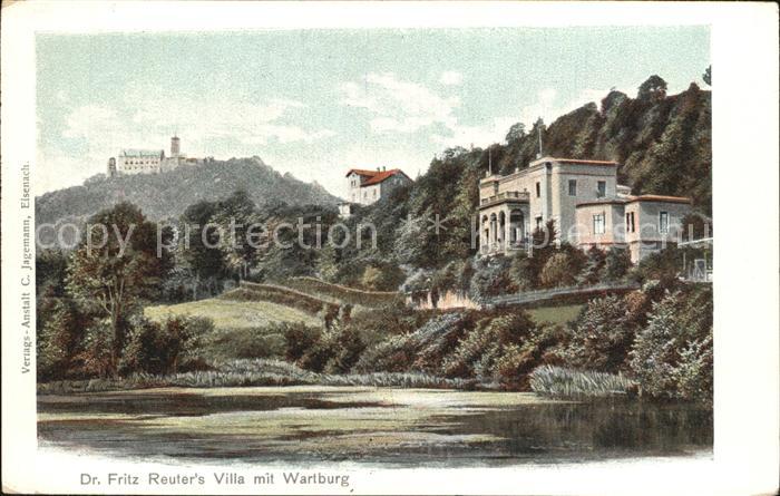 Eisenach Thueringen Fritz Reuter Villa mit Wartburg