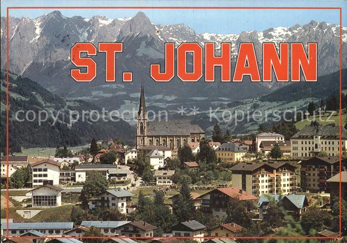 St Johann Pongau Ortsansicht mit Kirche Alpenpanorama