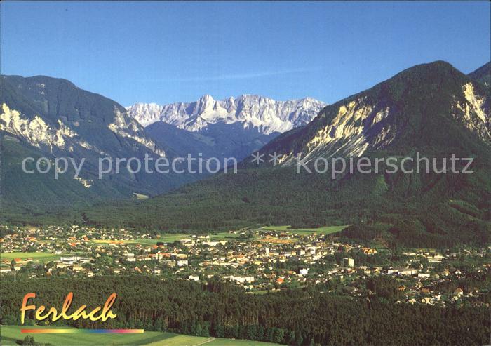 Ferlach Kaernten Panorama gegen Koschuta Bergmassiv Karawanken