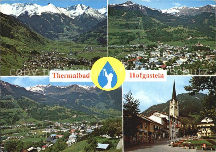 Bad Hofgastein Panorama Thermalbad Ortspartie mit Kirche Alpen