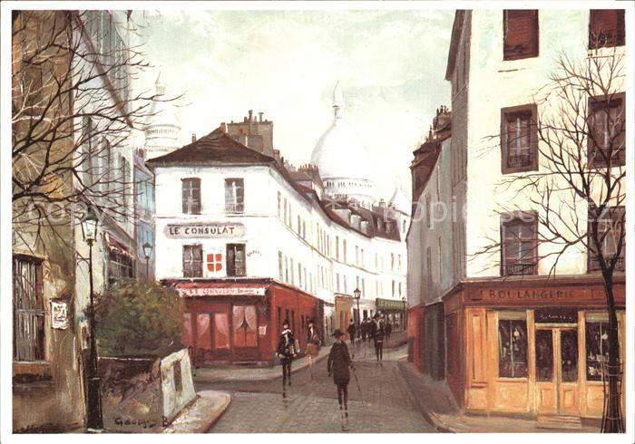 Montmartre Paris Rue Norvins Dessin Georges B. Künstlerk