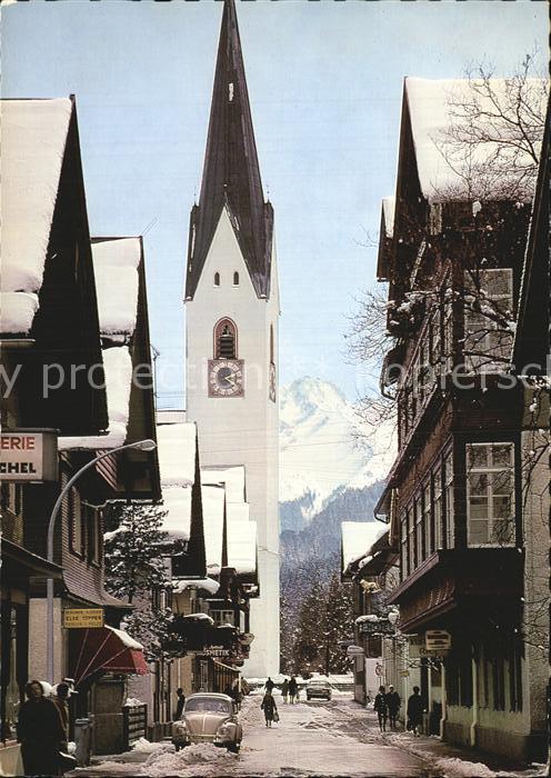 Oberstdorf Kirchenstrasse Kirche Wintersportplatz