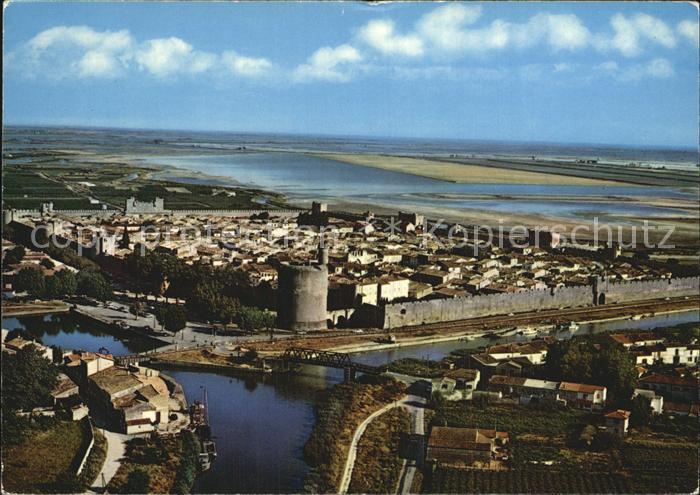 Aigues-Mortes Gard Vue generale aerienne