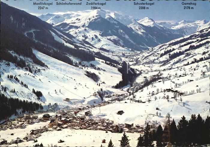 Saalbach-Hinterglemm Panorama Skidorf Zwoelferkogel Stubaier Alpen
