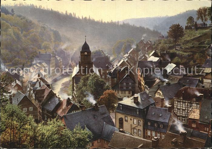 Monschau Montjoie NRW Altstadt im Morgengrauen