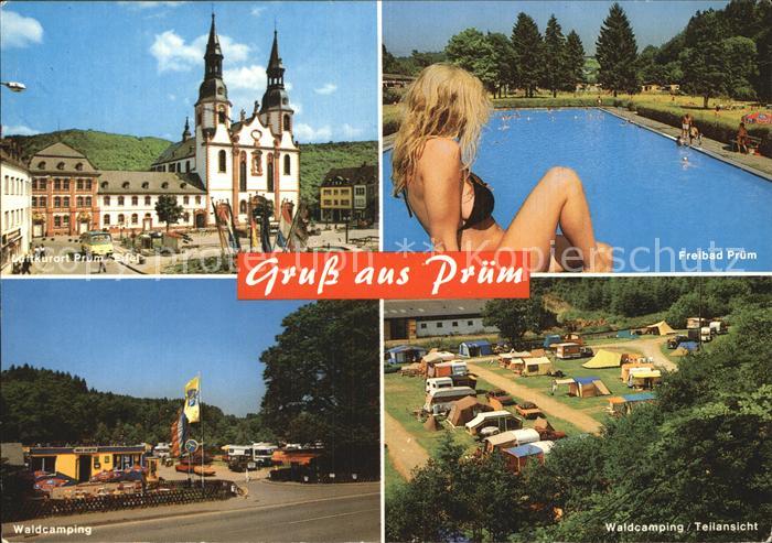 Pruem Eifel Kirche Waldcamping Freibad Luftkurort