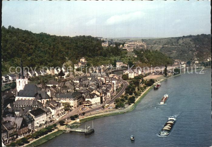 St Goarshausen mit Festung Rheinfels Fliegeraufnahme