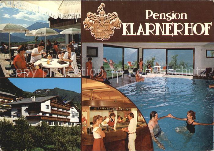 Schenna Meran Pension Klarnerhof Terrasse Bar Hallenbad