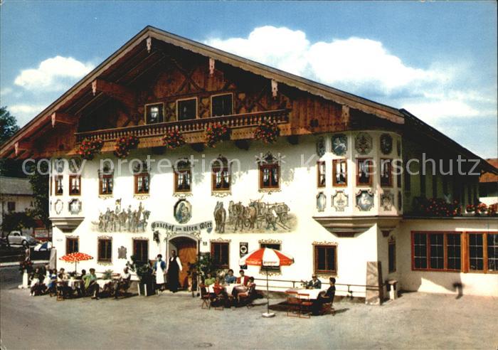 Bernau Chiemsee Gasthof zum alten Wirt Fassadenmalerei Luftkurort