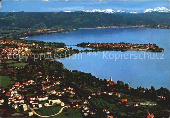 Lindau Bodensee Bad Schachen Alpen Fliegeraufnahme