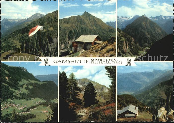 Mayrhofen Zillertal Gamshuette mit Tristner Blick gegen Floite und Ginzling Fink