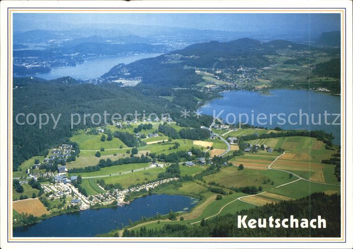 Keutschach See mit Hafnersee und Woerthersee Fliegeraufnahme