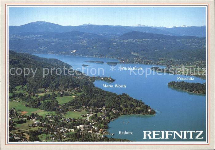 Woerthersee Seeblick mit Maria Woerth Poertschach Pritschitz Reifnitz Fliegerauf