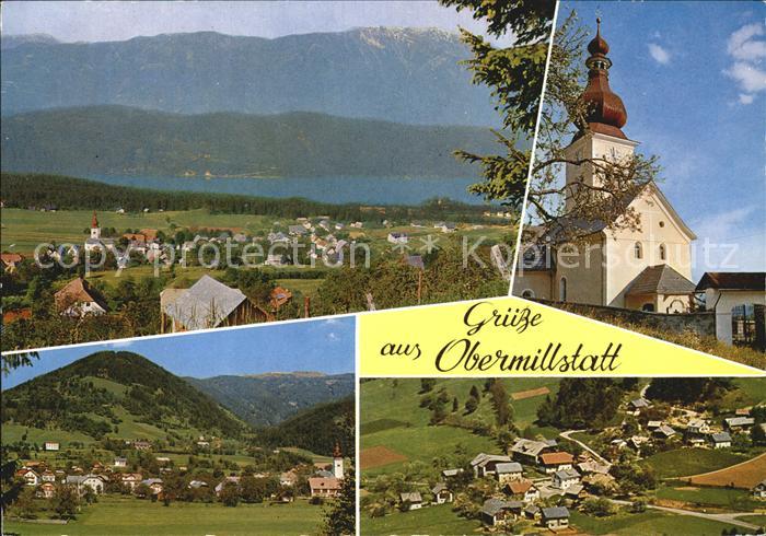 Obermillstatt Kaernten Panorama Millstaettersee Goldeck Barockkirche Millstaette