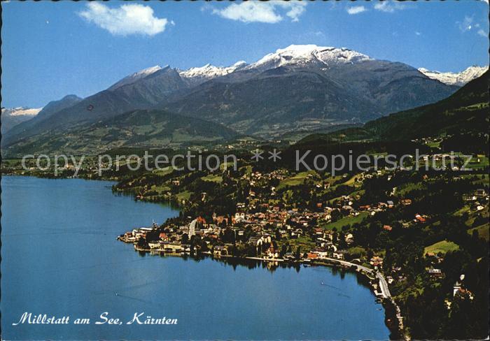 Millstatt Millstaettersee Alpenpanorama Fliegeraufnahme