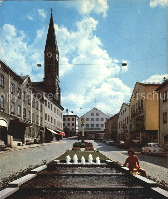 Waldkirchen Niederbayern Marktplatz Wasserspiele Kirche Luftkurort Bayerischer W