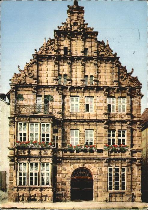 Hameln Weser Rattenfaengerhaus erbaut anno 1602 Giebel