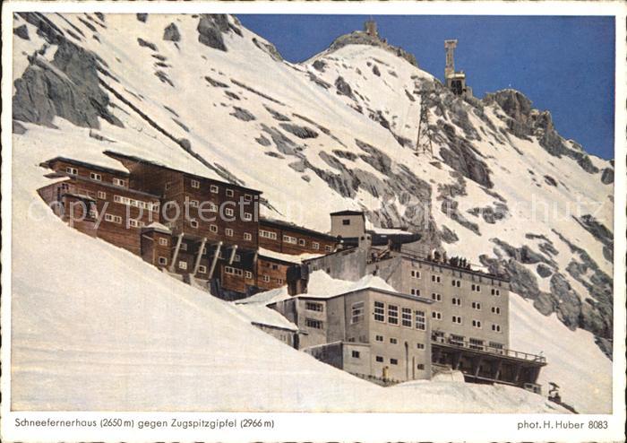 GARMISCH-PARTENKIRCHEN Bayern Schneefernerhaus gegen Zugspitzgipfel Huber Karte